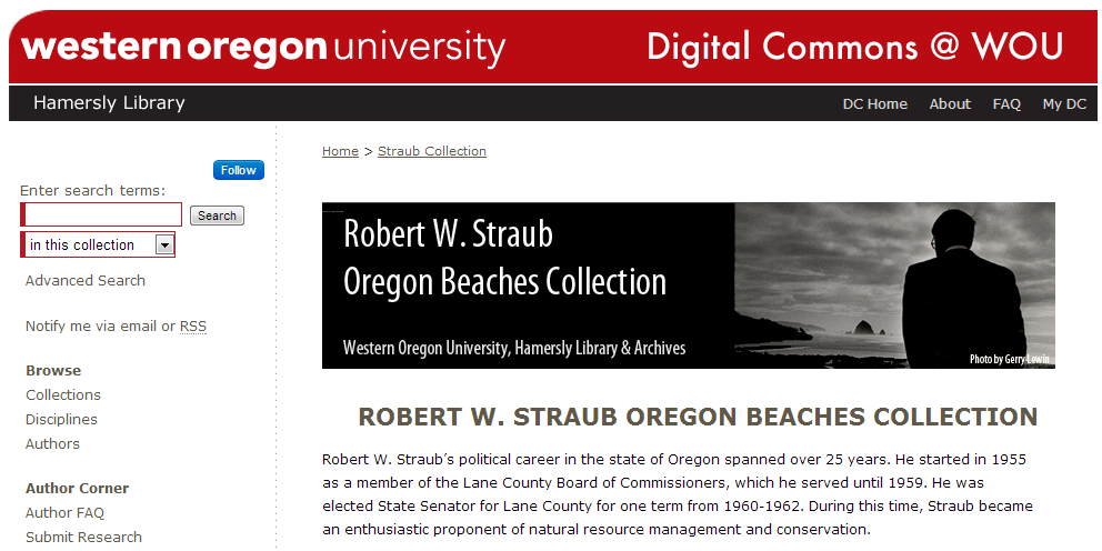 Robert W. Straub Oregon Beaches Collection - Western Oregon University Research - Digital Commons@WOU
